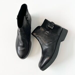 Easy Spirit Leather Ankle Booties - Black